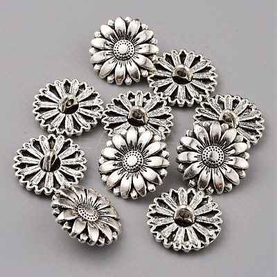 1-Hole Alloy Shank Buttons BUTT-WH0020-21-1