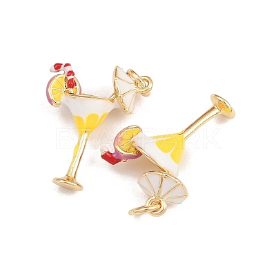 Brass Enamel Pendants KK-B157-20G-01-1