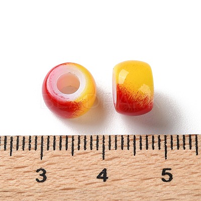 Spray Painted ABS Plastic European Beads KY-G033-02A-05-1
