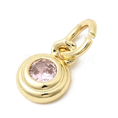 Brass Cubic Zirconia Charms KK-G554-02B-03-1
