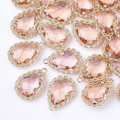 Transparent Glass Pendants GLAA-T007-08E-1