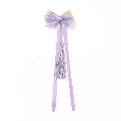Bowknot Long Ribbon Alligator Hair Clip PHAR-D013-03E-1