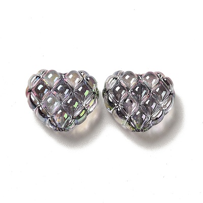 Transparent Acrylic Waffle Beads OACR-E016-01C-1