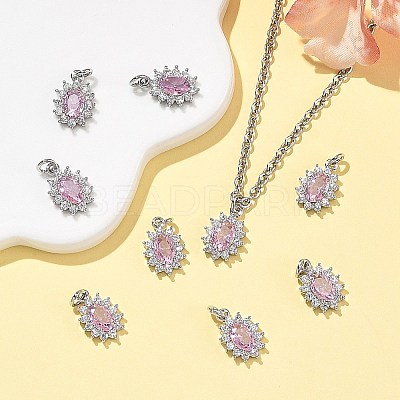 SHEGRACE Brass Micro Pave Cubic Zirconia Pendants XGRQ2O071-446B-G-1
