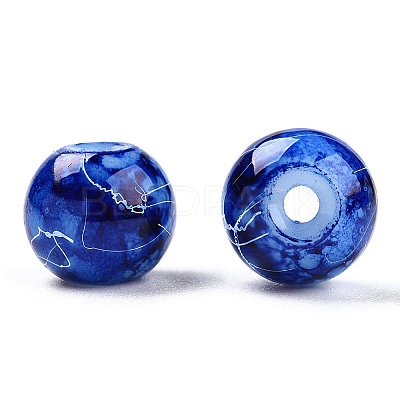 Drawbench Glass Round Beads GLAD-WH0001-01-14-1