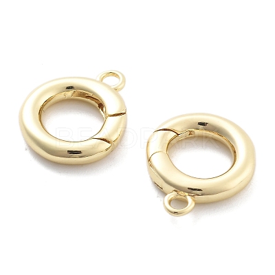 Rack Plating Brass Spring Gate Rings KK-H449-58G-01-NR-1