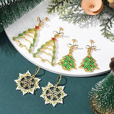 3 Pairs Brass Stud Earring & 304 Stainless Steel Leverback Earring Sets EJEW-MZ00496-1