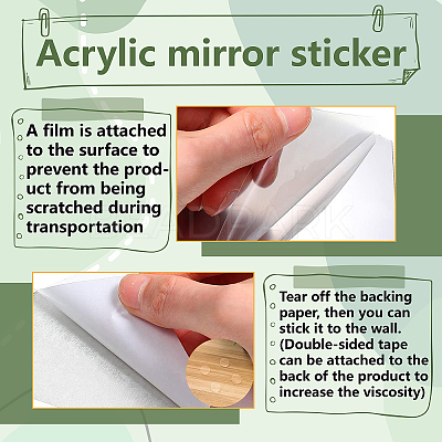 2Pcs Mirror Wall Stickers DIY-CN0001-97-1