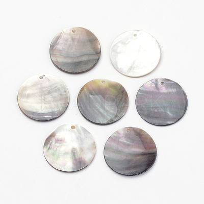 Black Lip Shell Pendants SHEL-Q008-64C-1