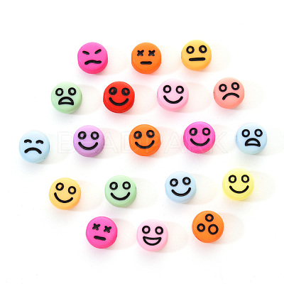 Opaque Acrylic Beads MACR-YW0001-22F-1
