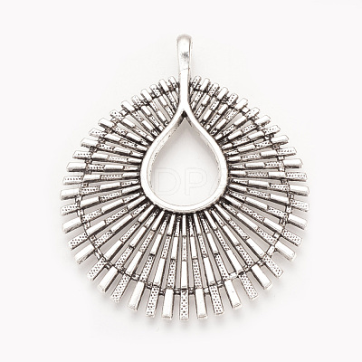 Tibetan Style Alloy Big Pendants TIBEP-S312-08AS-RS-1