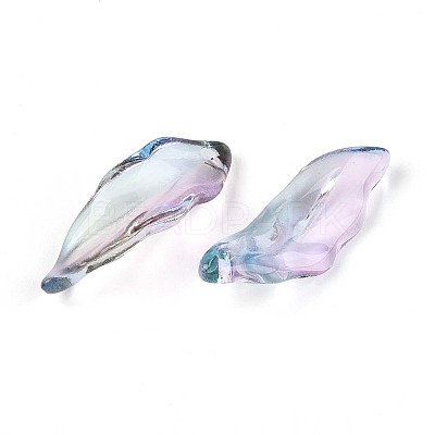 Baking Paint Transparent Glass Pendants DGLA-N014-02E-1