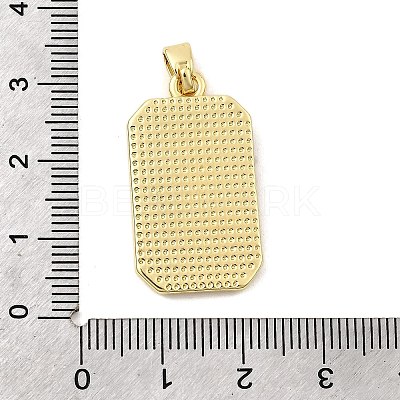 Rectangle with Sun Brass Pendants KK-C134-35A-G-1