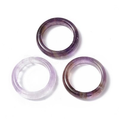 Natural Amethyst Plain Band Ring RJEW-P044-01B-08-1
