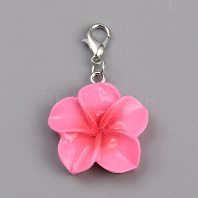 Resin Flower Pendant Decoration HJEW-WH0042-143A-1
