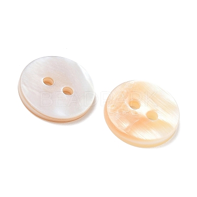 2-Hole Shell Flat Round Buttons X-BUTT-P012-09-1