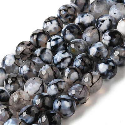Dyed & Heated Natural Fire Crackle Agate Beads Strands G-P539-B01-14-1