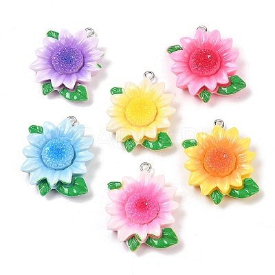 Opaque Resin Pendants RESI-D016-02A-1