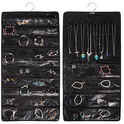 Rectangle Non-woven Fabric Hanging Jewelry Rolls AJEW-WH0009-57-1