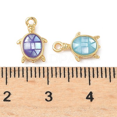 Rack Plating Brass & Shell Pendants KK-I357-13G-1