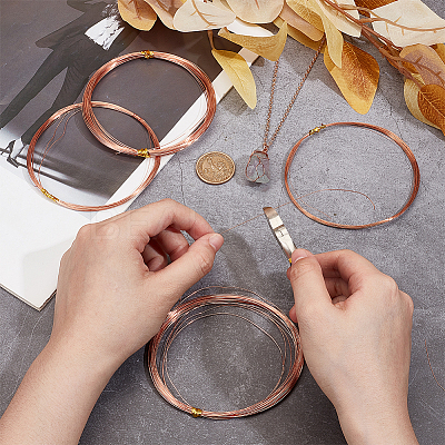 5 Rolls 4 Style Bare Copper Craft Wire CWIR-BC0001-43B-1