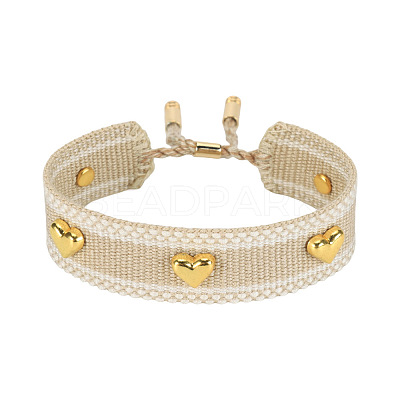 Adjustable Polyester & Alloy Slider Bracelets FS-WG54A06-04-1