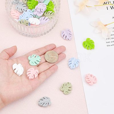 32Pcs 8 Colors Food Grade Eco-Friendly Silicone Focal Beads FIND-CA0006-70-1