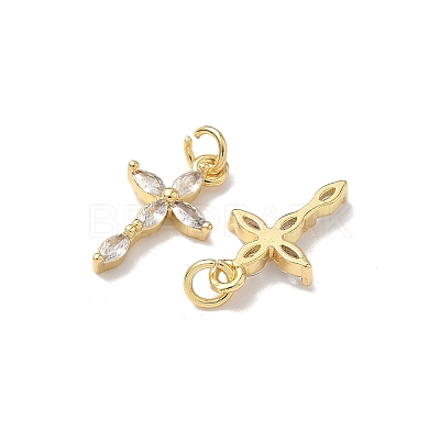 Brass Micro Pave Cubic Zirconia Pendants KK-Q068-49A-G-1