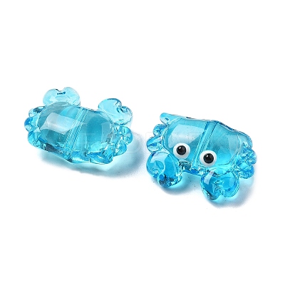 Transparent Glass Enamel Beads LAMP-V001-08C-1