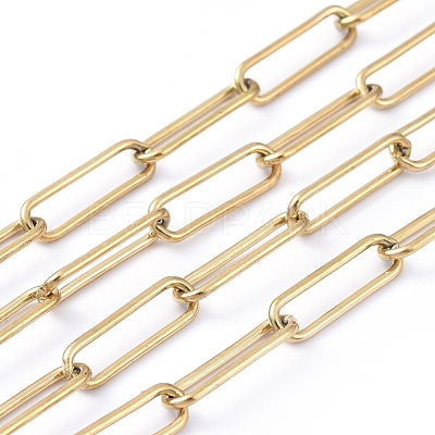 304 Stainless Steel Paperclip Chains CHS-L022-02D-G-1