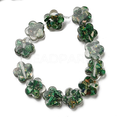 Dyed Natural Imperial Jasper with Resin Beads Strands G-G083-G06-01-1