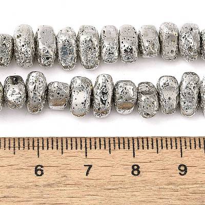 Electroplated Natural Lava Rock Beads Strands G-L606-D02-01C-1