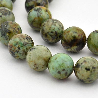 Round Natural African Turquoise(Jasper) Bead Strands G-D626-6mm-1