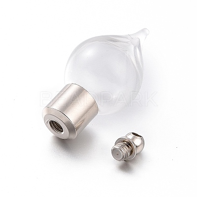 Glass Bottle Pendants GLAA-H105-03P-1