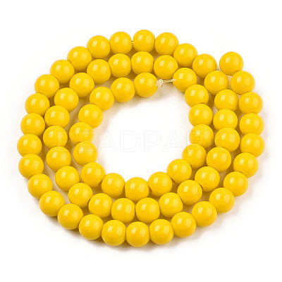 Opaque Solid Color Glass Beads Strands GLAA-T032-P6mm-08-1