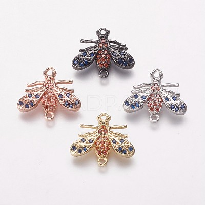 Brass Cubic Zirconia Links KK-P134-49-1