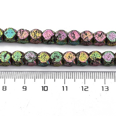 Electroplated Natural Lava Rock Beads Strands G-A256-C01-01A-1