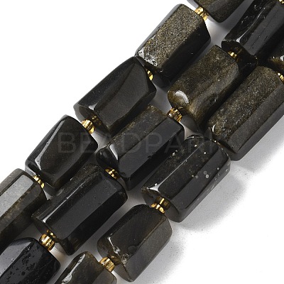 Natural Golden Sheen Obsidian Beads Strands G-N327-06-40-1