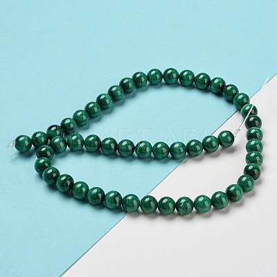 Natural Malachite Beads Strands G-R432-11-8mm-1