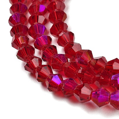 Transparent Electroplate Glass Beads Strands GLAA-F029-2mm-D27-1