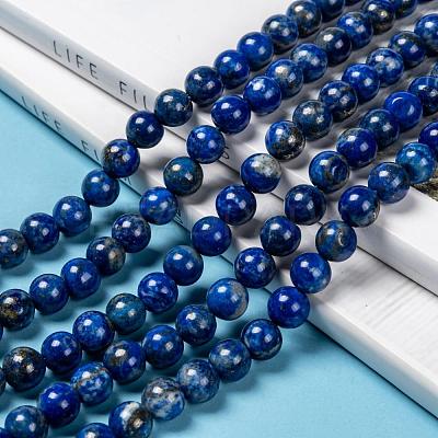 Natural Lapis Lazuli Bead Strands G-G953-01-8mm-1