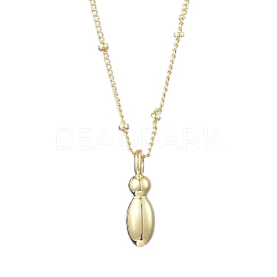1Pc Initial Letter Brass Pendant Necklaces NJEW-YW0001-24I-1