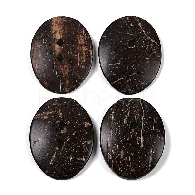 Carved Oval 2-hole Basic Sewing Button SHEL-K009-03-1