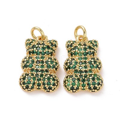Brass Micro Pave Cubic Zirconia Pendants ZIRC-F134-23G-02-1