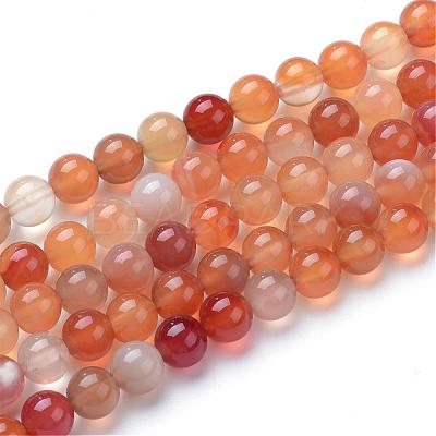 Natural Carnelian Bead Strands G-R411-29-4mm-1