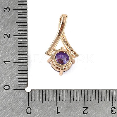 Brass Micro Pave Cubic Zirconia Pendants X-KK-E795-22KCG-02-1