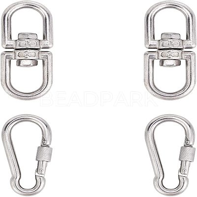 304 Stainless Steel Double Eye Swivel Clasps STAS-NB0004-28P-1