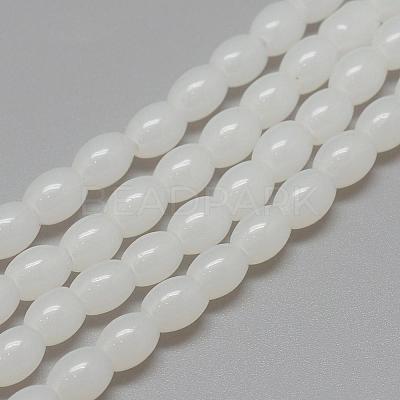 Baking Paint Glass Beads Strands DGLA-S115-8x6mm-Y01-1