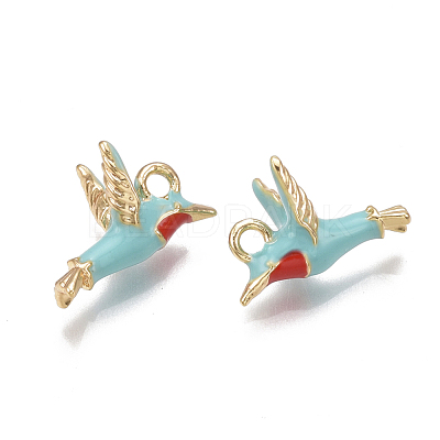 Brass Enamel Charms KK-T038-439G-1