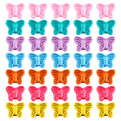 56Pcs 7 Colors Spray Painted Alloy Beads FIND-TA0002-99-1